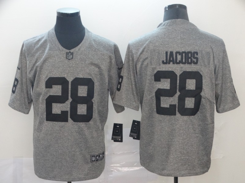 Men's Las Vegas Raiders Josh Jacobs #28 Gray Jersey